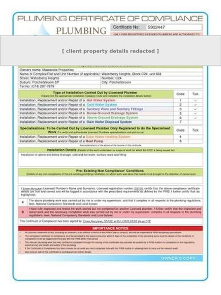 what is a pirb compliance certificate