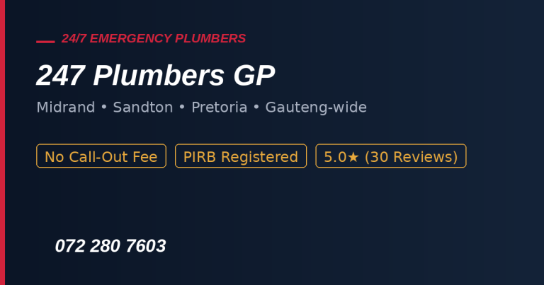 247 Plumbers GP - 24/7 Emergency Plumbers Midrand & Gauteng